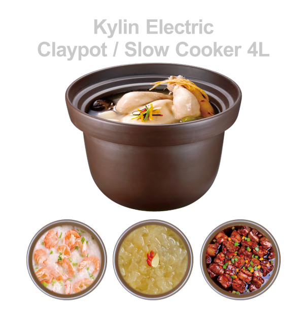Kylin Electric Purple Clay Pot Slow Cooker 4L
