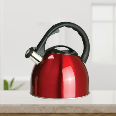 2.6L Stainless Steel Whistling Kettle in Red