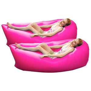 2X Fast Inflatable Sleeping Bag Lazy Air Sofa Pink - Pop Up Life