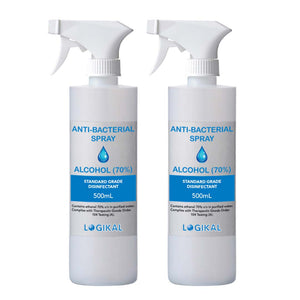 2X 500ml Standard Grade Disinfectant Anti-Bacterial Alcohol Spray Bottle - Pop Up Life