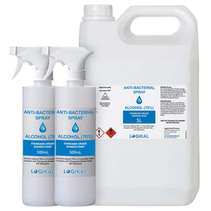 5L and 2X 500ML Standard Grade Disinfectant Anti-Bacterial Alcohol Spray Bottle Refill Kit - Pop Up Life