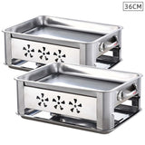 2X 36CM Portable Stainless Steel Outdoor Chafing Dish BBQ Fish Stove Grill Plate - Pop Up Life
