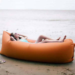 2X Fast Inflatable Sleeping Bag Lazy Air Sofa Orange/Pink - Pop Up Life