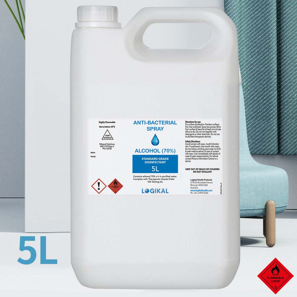 8X 5L Standard Grade Disinfectant Anti-Bacterial Alcohol - Pop Up Life