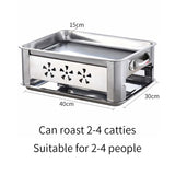 40cm Portable Stainless Steel Outdoor Chafing Dish BBQ Fish Stove Grill Plate - Pop Up Life