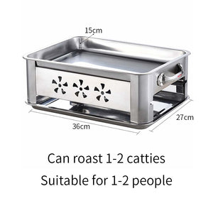 2X 36CM Portable Stainless Steel Outdoor Chafing Dish BBQ Fish Stove Grill Plate - Pop Up Life