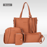 4 Pieces Leather Handbag Set - Pop Up Life