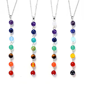 Seven Color Stone Chakra Necklaces Pendants Yoga Reiki Healing Balancing 7 Chakra Necklace - Pop Up Life