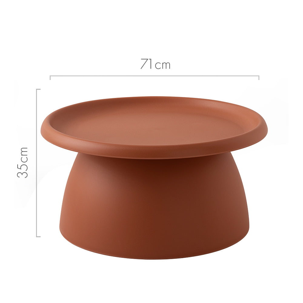 ArtissIn Coffee Table Mushroom Nordic Round Large Side Table 70CM Red - Pop Up Life