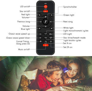 Galaxy Starry Night Lamp LED Star Projector Night Light Ocean Wave Projector with Music Bluetooth Remote Control Kids Gift - Pop Up Life