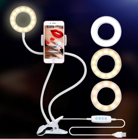 Photo Studio Selfie LED Ring Light with Cell Phone Mobile Holder for Youtube Live Stream Makeup Camera Lamp for iPhone Android - Pop Up Life