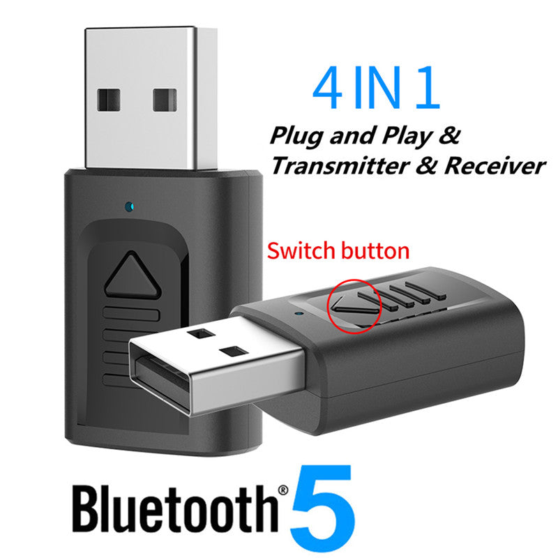 USB Bluetooth 5.0 Adapter 3.5mm AUX BT Audio Receiver Transmitter Wire – Pop Up