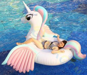 Inflatable Unicorn Giant Pool Float Swim Ring Pegasus Floating Adult Lifebuoy Women Swim Float Island Pool Beach Air Mattress - Pop Up Life