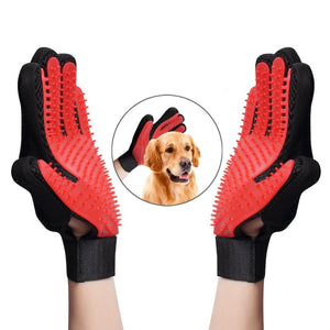 Grooming Gloves Dog Hair Remover Gentle Deshedding Brush Comb Tool Pet Massage Mitt with Enhanced Long/Short Fur - Pop Up Life
