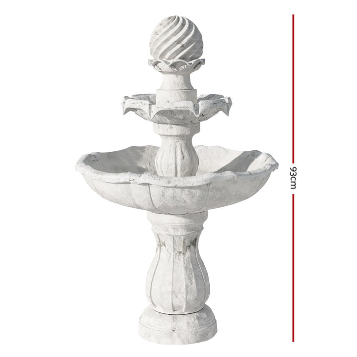 Gardeon 3 Tier Solar Powered Water Fountain - Ivory