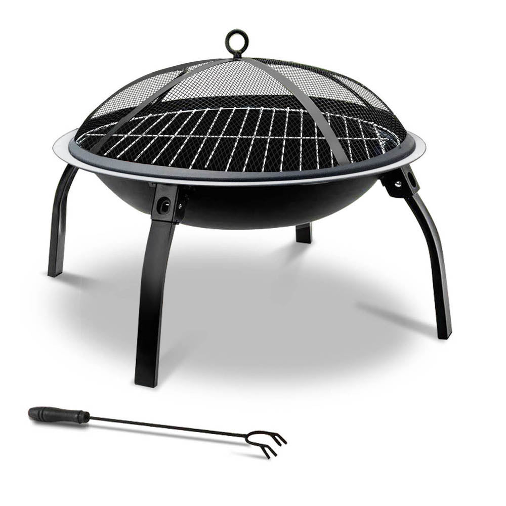 Fire Pit BBQ Charcoal Smoker Portable Outdoor Camping Pits Patio Fireplace 22