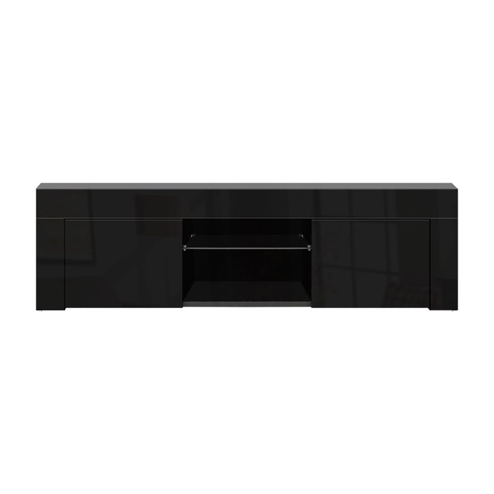 Artiss 130cm RGB LED TV Stand Cabinet Entertainment Unit Gloss Furniture Black