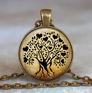 Tree Of Life Glass Cabochon Statement Necklace - Pop Up Life