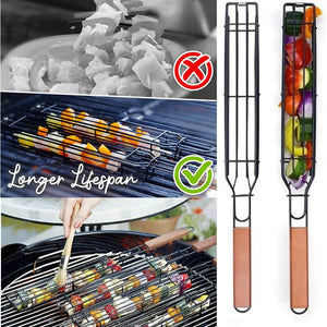 Portable BBQ Grilling Basket Stainless Steel Nonstick Barbecue Grill Basket Tools Mesh Kitchen Tools kitchen accessories - Pop Up Life