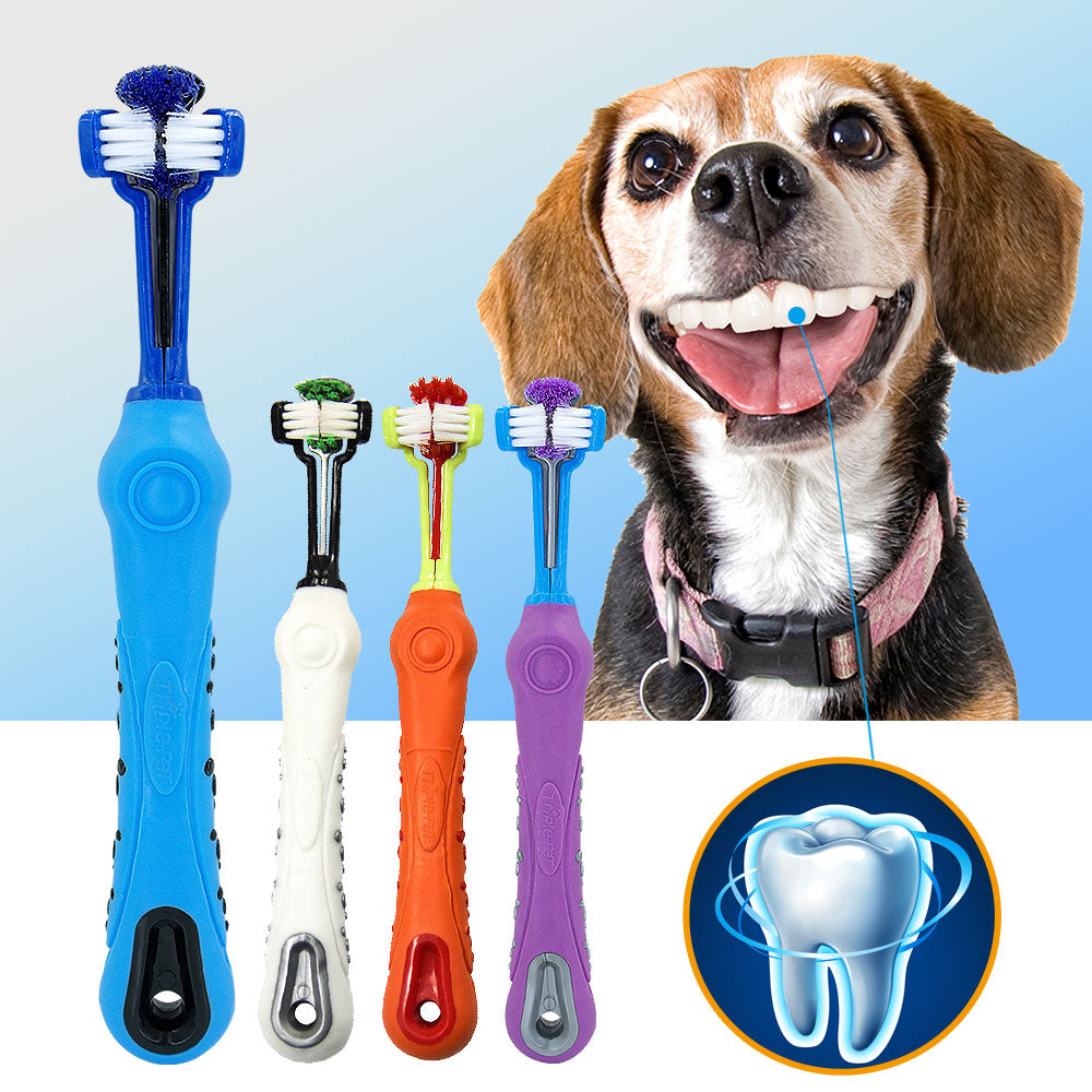 Dog Toothbrush Soft Pet Cat Toothbrush withThree Sided Dogs Rubber Tooth Brush Bad Breath Tartar Teeth Tool Pet Accessories - Pop Up Life