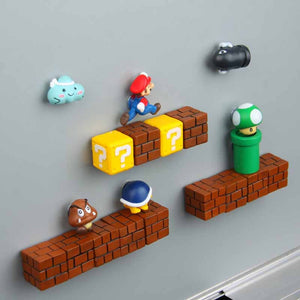 3D Super Mario Resin Fridge Magnets Toys for Kids Home Decoration Ornaments Figurines Wall Mario Magnet Bullets Bricks - Pop Up Life