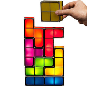 Tetris Night Light Colorful Stackable Tangram Puzzles 7 Pieces LED Induction Interlocking Lamp 3D Toys Gift - Pop Up Life