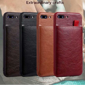 Haissky Leather Wallet Phone Case For iPhone X 6 6s 7 8 Plus Case Luxury Pull Type Card Slots Back Cover For iPhone X 10 8 Plus - Pop Up Life