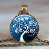 Tree Of Life Glass Cabochon Statement Necklace - Pop Up Life