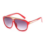 Vintage Square Sunglasses Men Women Metal Big Frame Glasses Women Clear Lens Sun Glasses with box - Pop Up Life