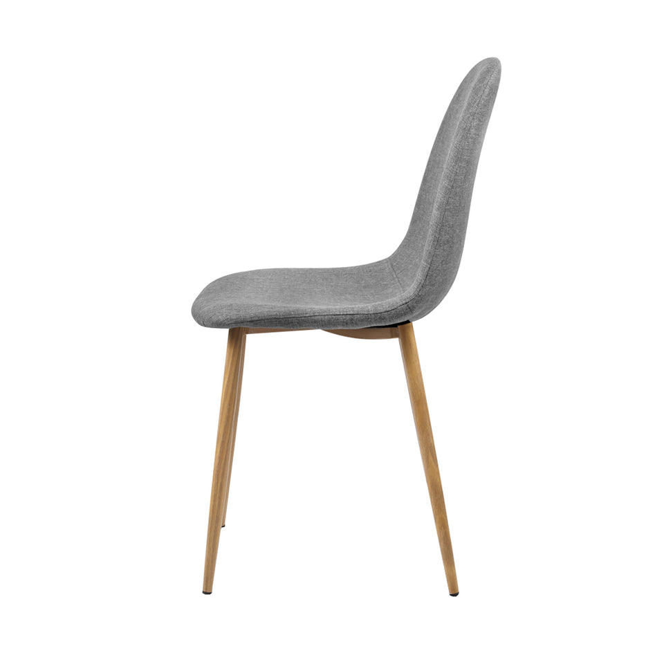 Artiss Set of 4 Adamas Fabric Dining Chairs - Light Grey