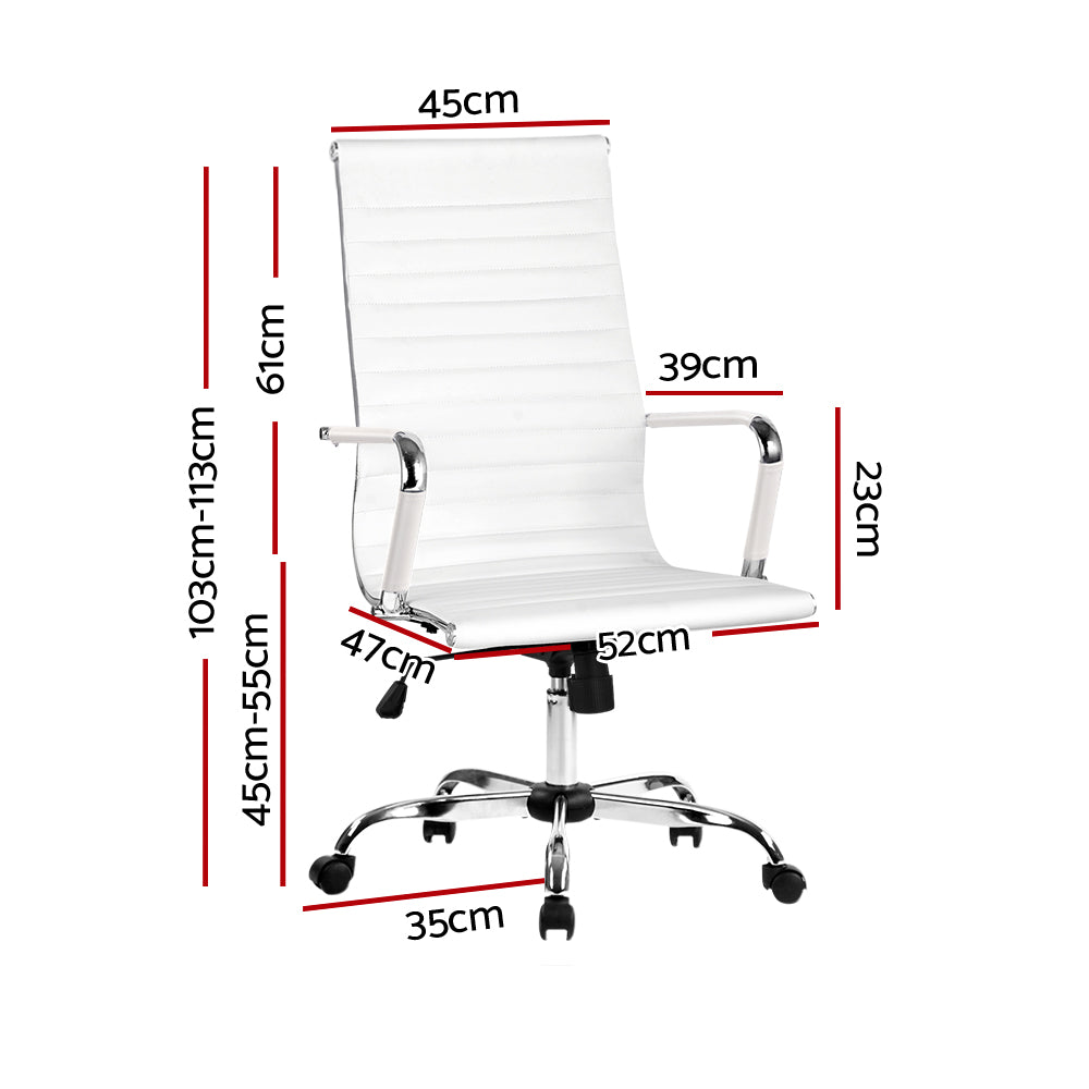 Artiss Gaming Office Chair Computer Desk Chairs Home Work Study White High Back - Pop Up Life