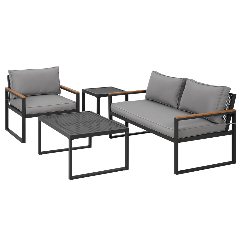 Gardeon Outdoor Sofa Set 3 Seater Corner Modular Lounge Setting Steel