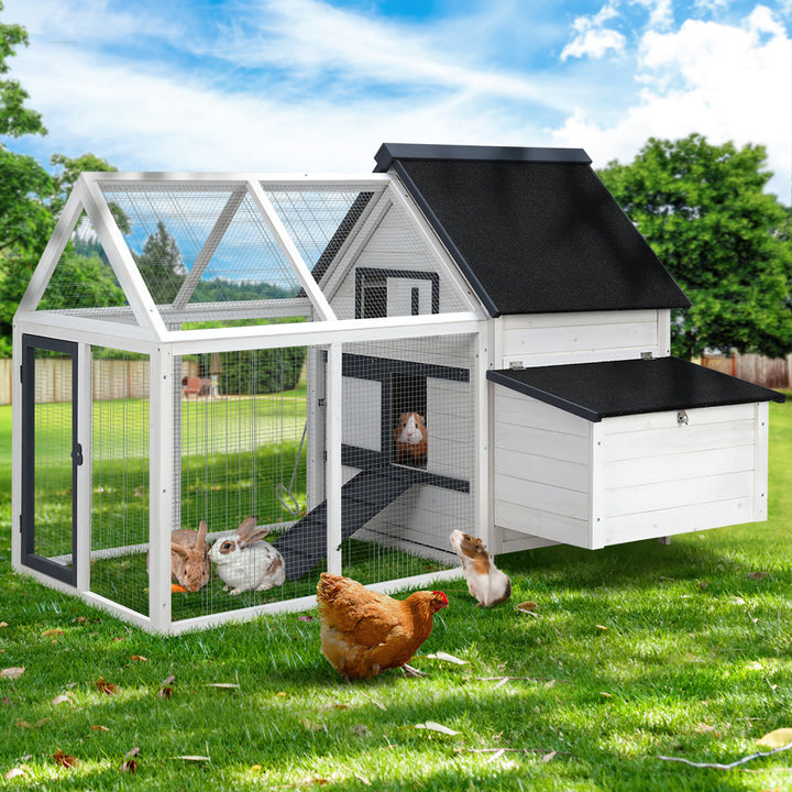 i.Pet Chicken Coop Rabbit Hutch Large House Run Cage XL Pet Hutch Bunny Wooden