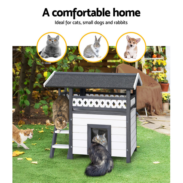 i.Pet Rabbit Hutch Cat House Shelter Outdoor Wooden Small Dog Pet Houses Kennel
