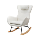Artiss Rocking Armchair Feeding Chair Boucle Fabric Armchairs Lounge Sofa White