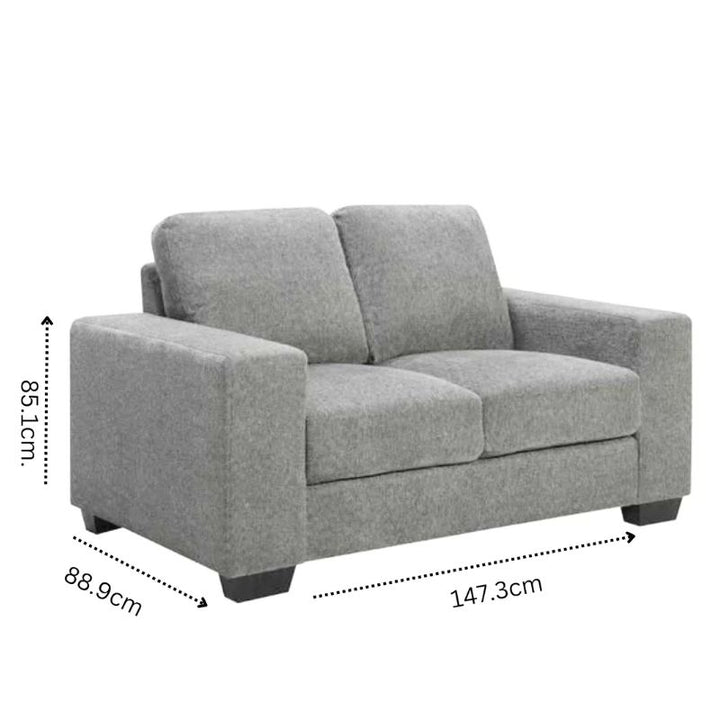 Morgan 2 Seater Fabric Sofa Light Grey