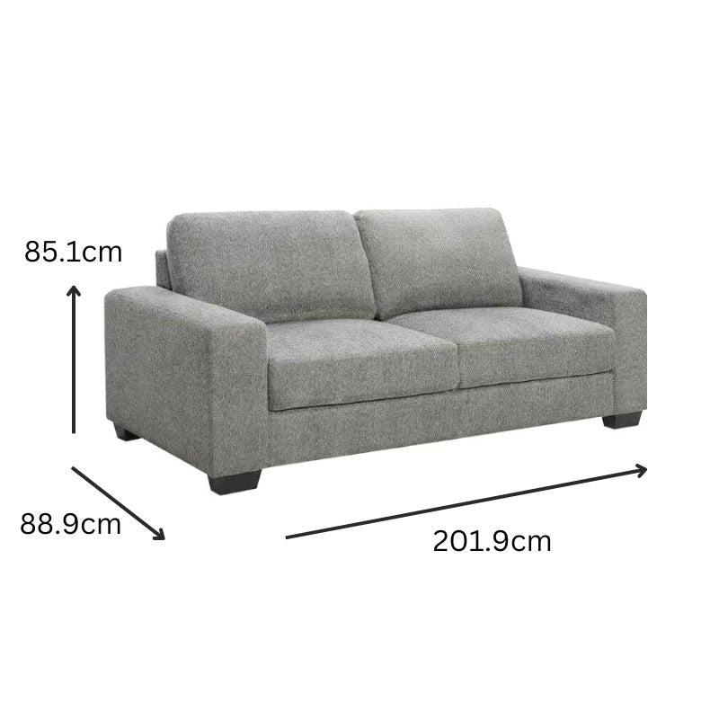 Morgan 3 Seater Fabric Sofa Light Grey