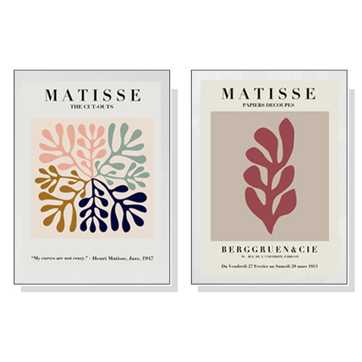Wall Art 100cmx150cm Matisse 2 Sets White Frame Canvas