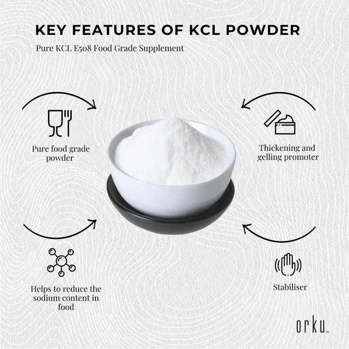 5Kg Potassium Chloride Powder - Pure E508 Food Grade Salt Substitute Supplement