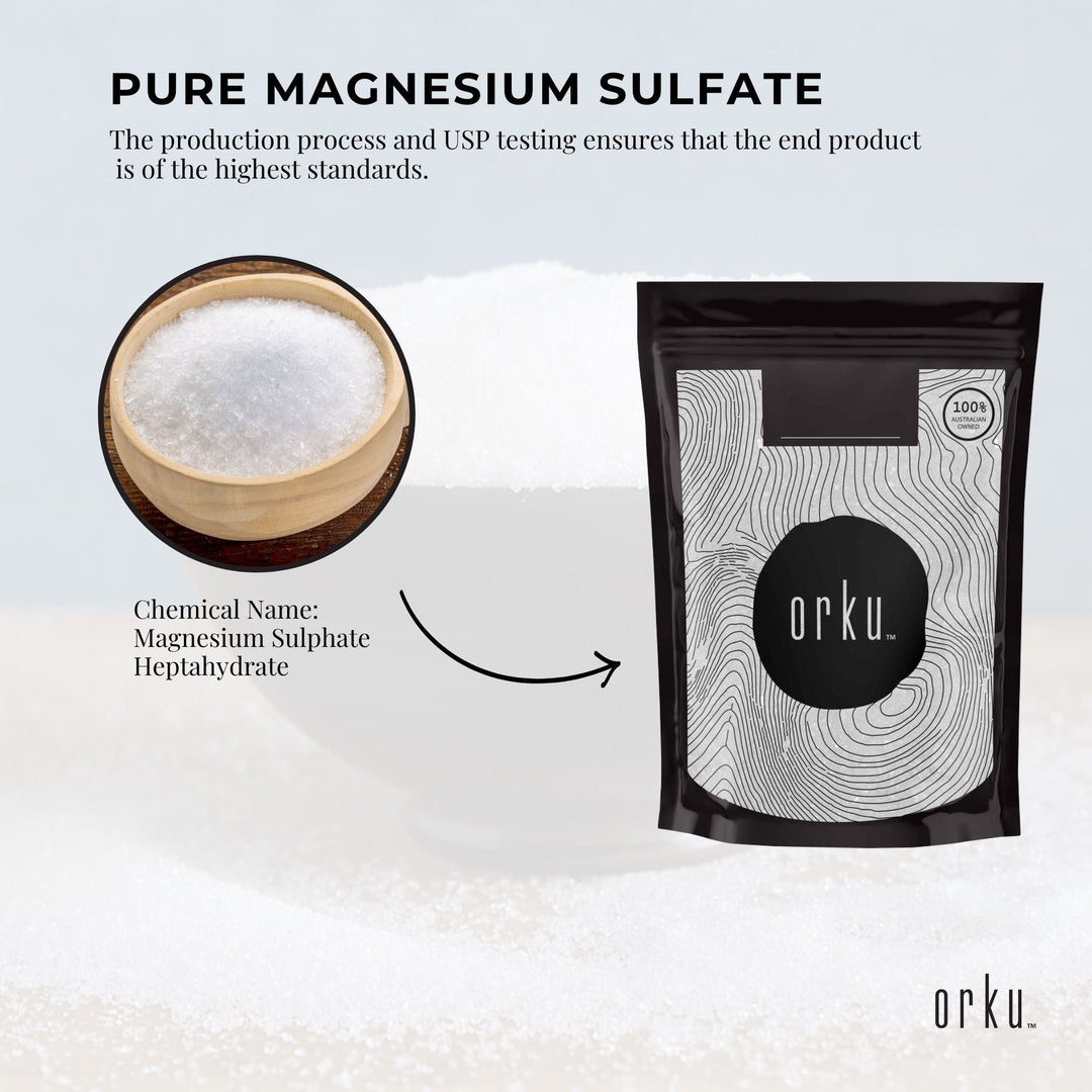 1kg USP Epsom Salt Pharmaceutical Grade - Magnesium Sulfate Body Bath Salts