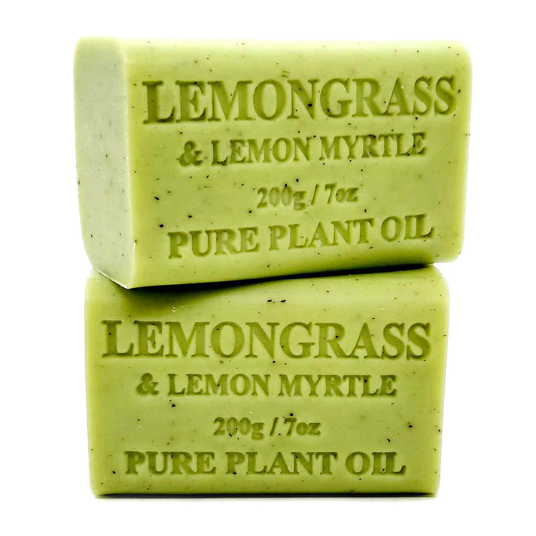 2x 200g Plant Oil Soap Lemongrass Lemon Myrtle Pure Vegetable Bar Australian
