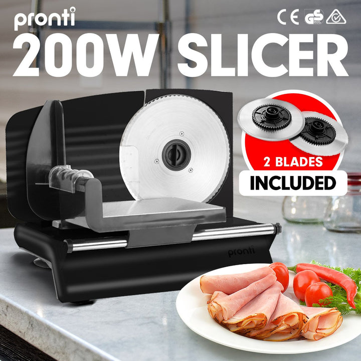 Pronti Electric Meat Slicer- Food Cheese Processor Vegetable Kitchen Deli