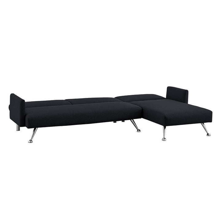Sarantino  Mia 3-Seater Sofa Bed with Chaise & 3 Pillows - Black