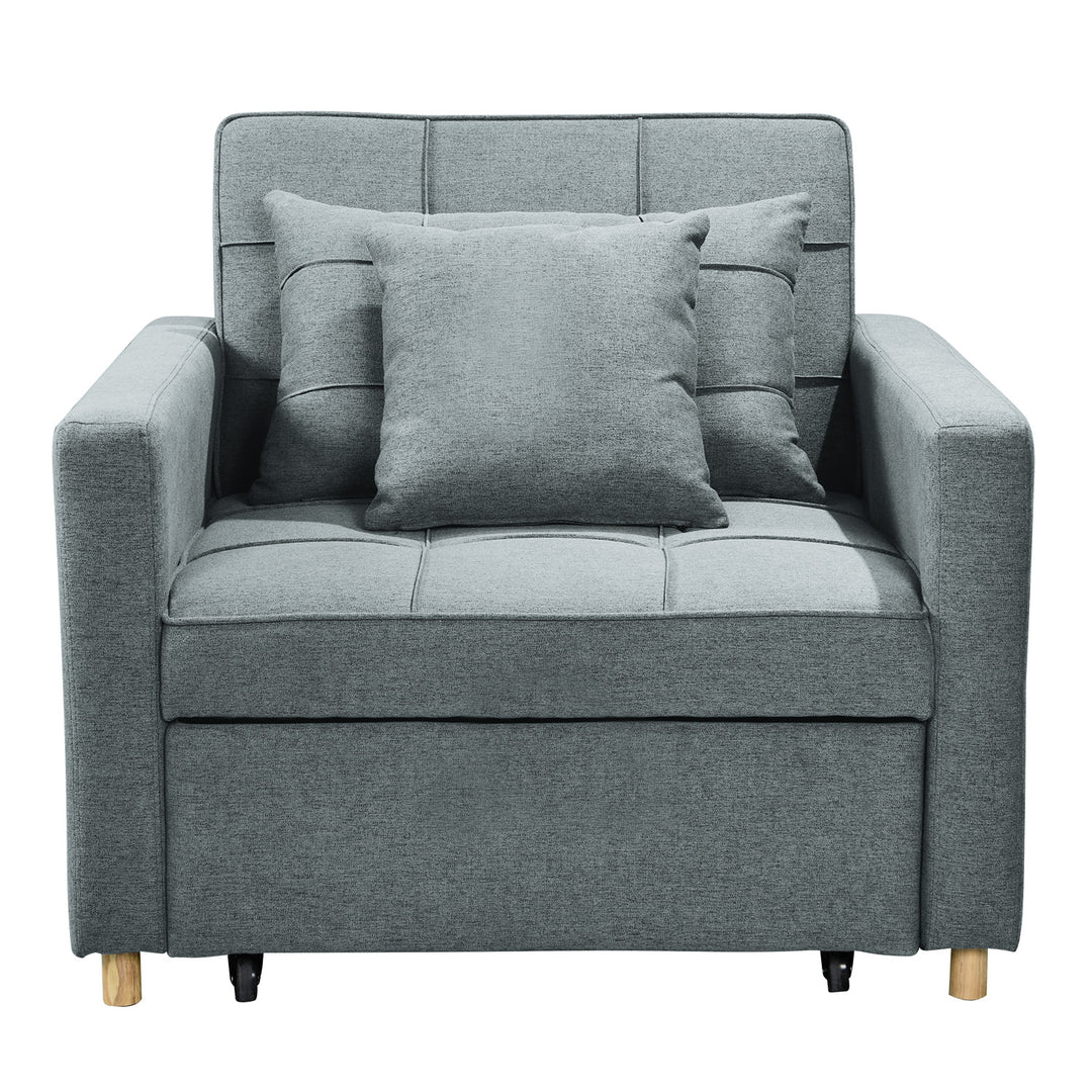 Sarantino Suri 3-in-1 Convertible Sofa Chair Bed -  Airforce Blue