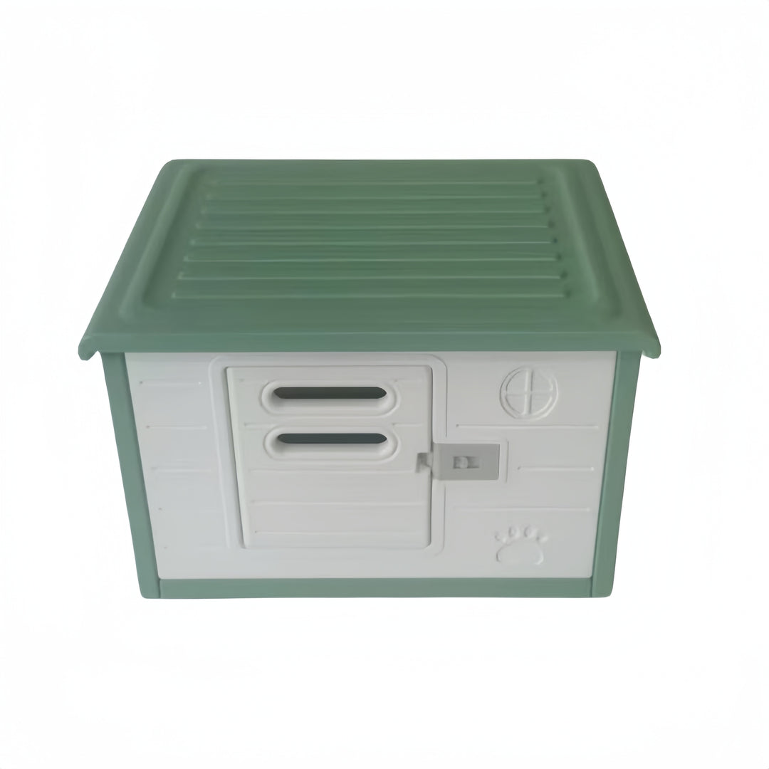 YES4PETS Small Plastic Pet Dog Puppy Cat House Kennel With Door Green