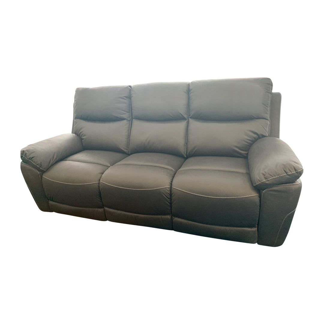 3 Seater Finest Fabric Electric Recliner Feature Multi Positions Ultra Cushioned USB Outlets in Charcoal Colour