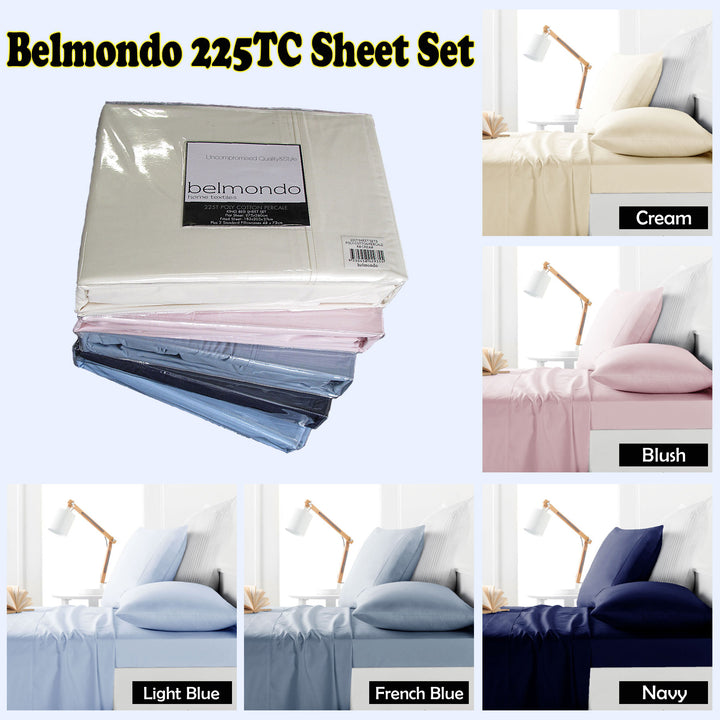 Belmondo 225TC Sheet Set French Blue - Queen