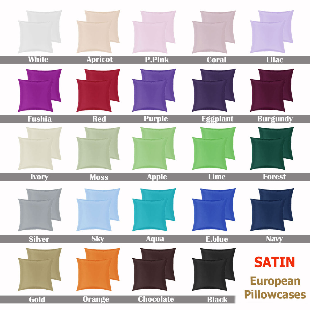 PepperMIll Satin European Pillowcases ( Pair ) APPLE