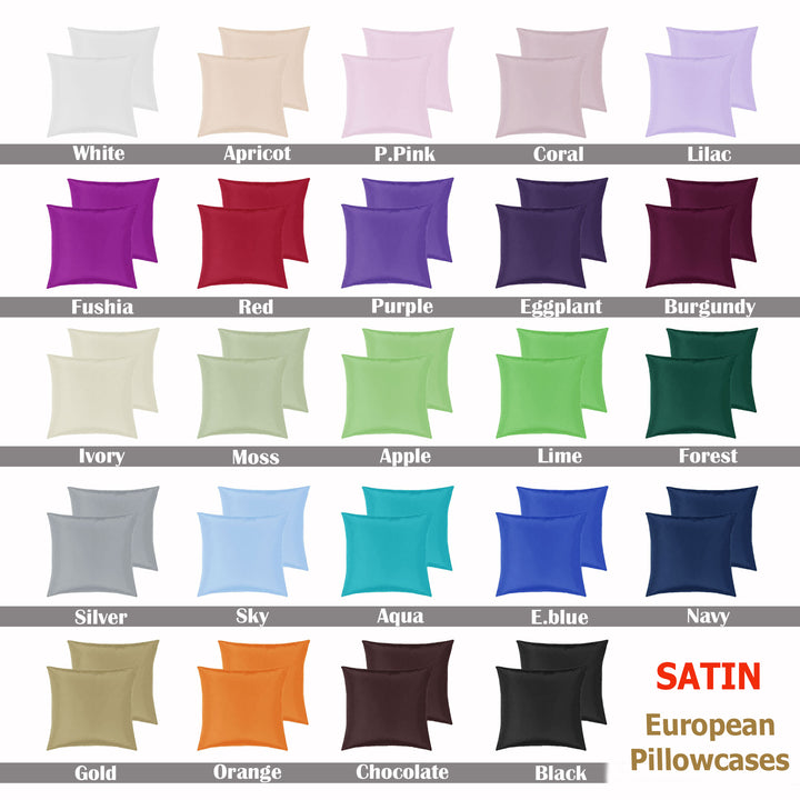 PepperMIll Satin European Pillowcases ( Pair ) APPLE