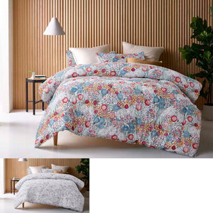 Accessorize Amara Washed Cotton Printed Reversible Comforter Set Queen